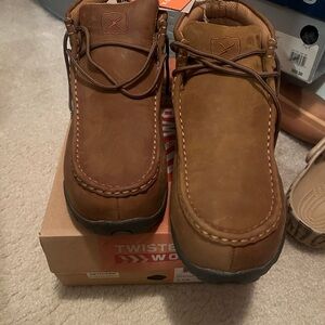 Twisted X Tan Leather Moccasins